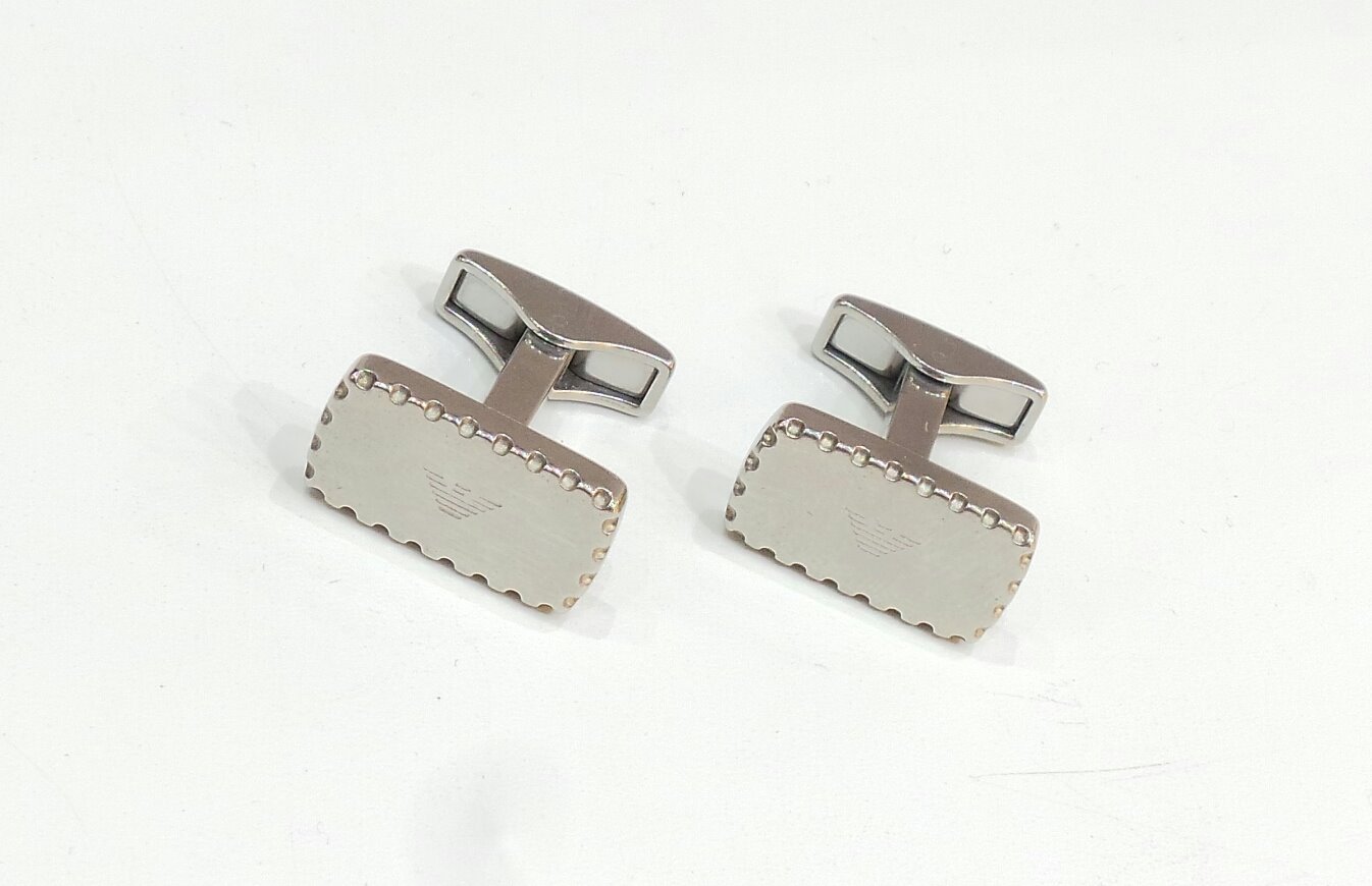 Armani cufflinks on sale and tie clip